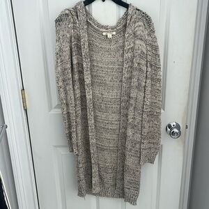 Long sweater gray and cream size small